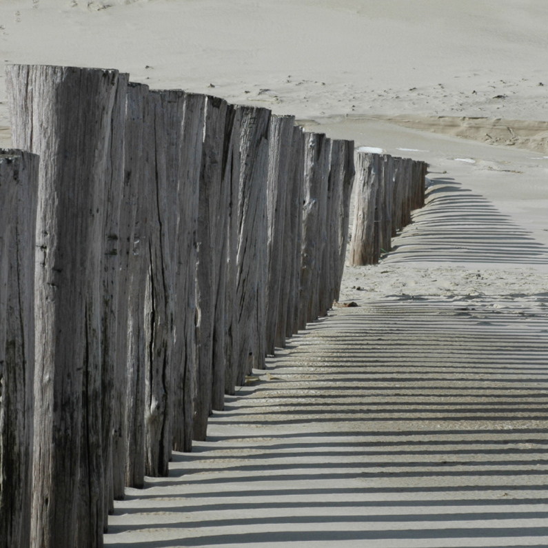 Condoleancekaarten - 4K strandpalen werpen een schaduw