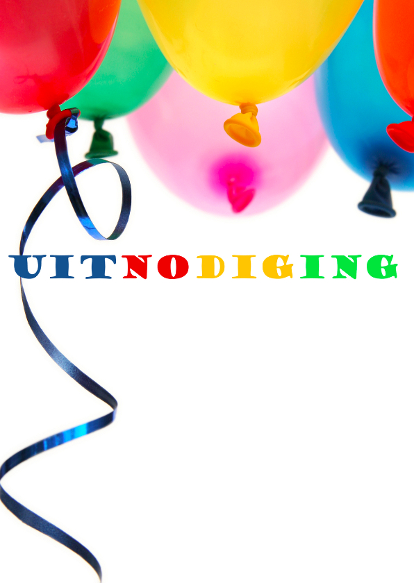 Uitnodigingen - Ballonnen uitnodiging