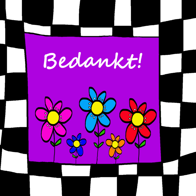 Bedankkaartjes - Bedankt bloemetjes