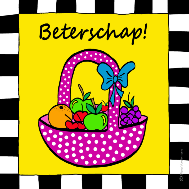 Beterschapskaarten - Beterschap fruitmandje