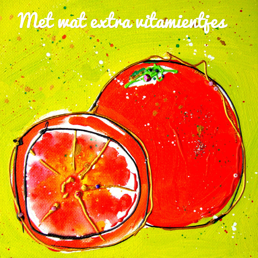 Beterschapskaarten - Beterschapskaart met sinaasappel