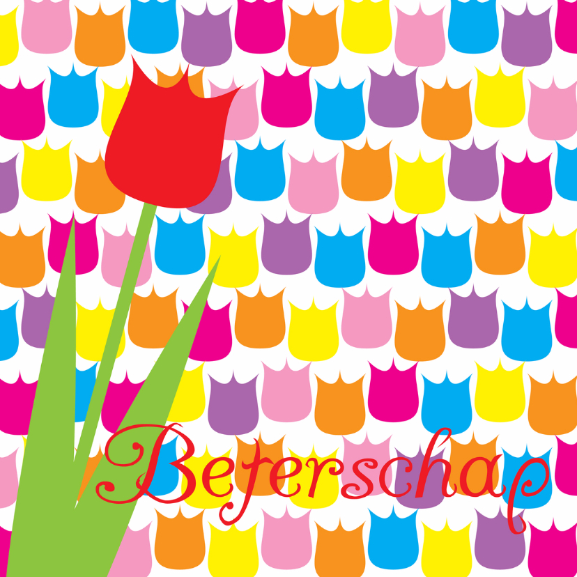 Beterschapskaarten - Beterschapskaart tulpen
