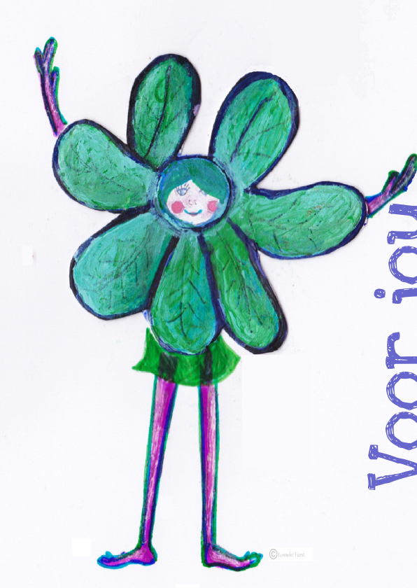 Ansichtkaarten - Bloemenmeisje-voor jou-verjaardag