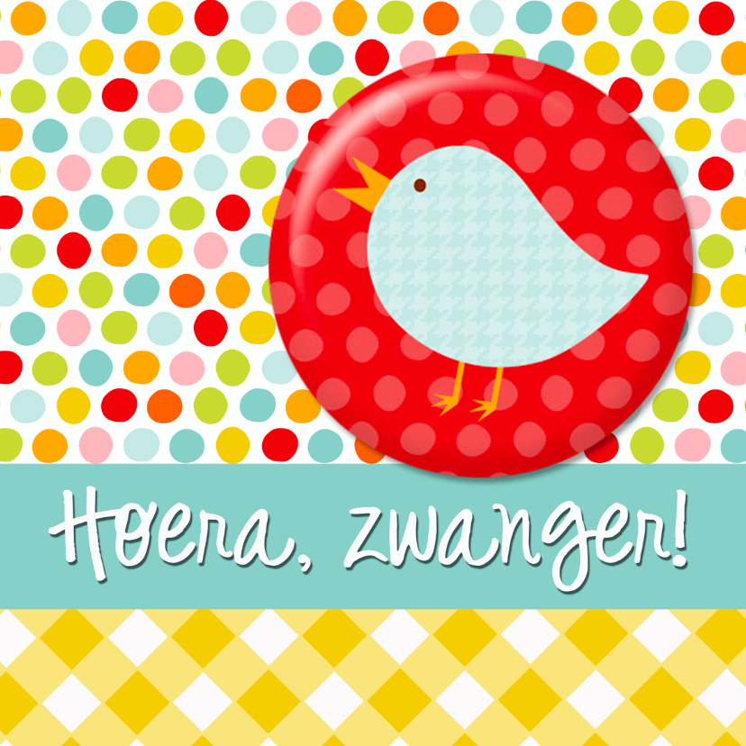 Felicitatiekaarten - Button kaart zwanger