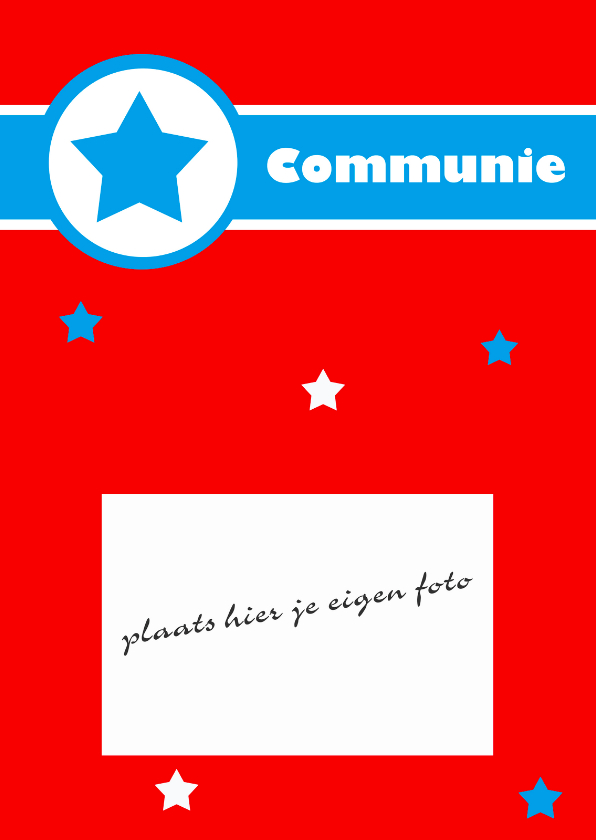 Communiekaarten - Communiekaart met blauwe ster