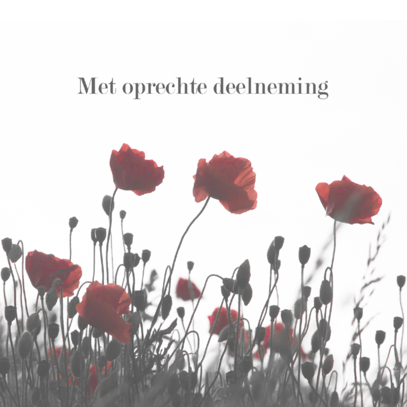 Condoleancekaarten - Condoleance klaprozen