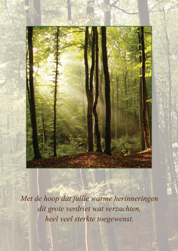 Condoleancekaarten - Condoleancekaart Bos