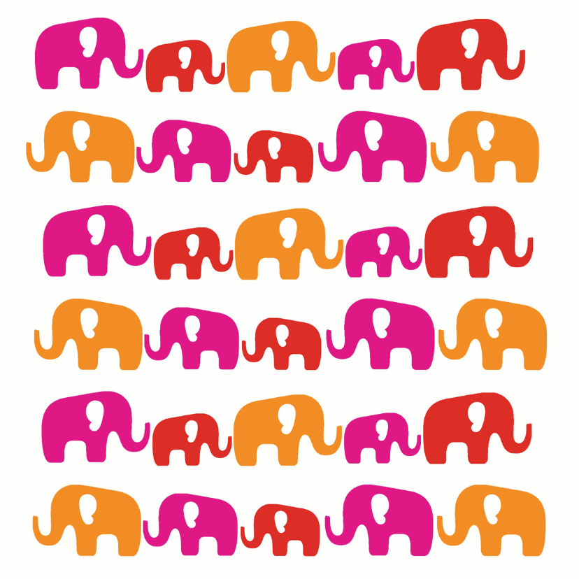 Dierenkaarten - Dierenkaart olifantjes roze