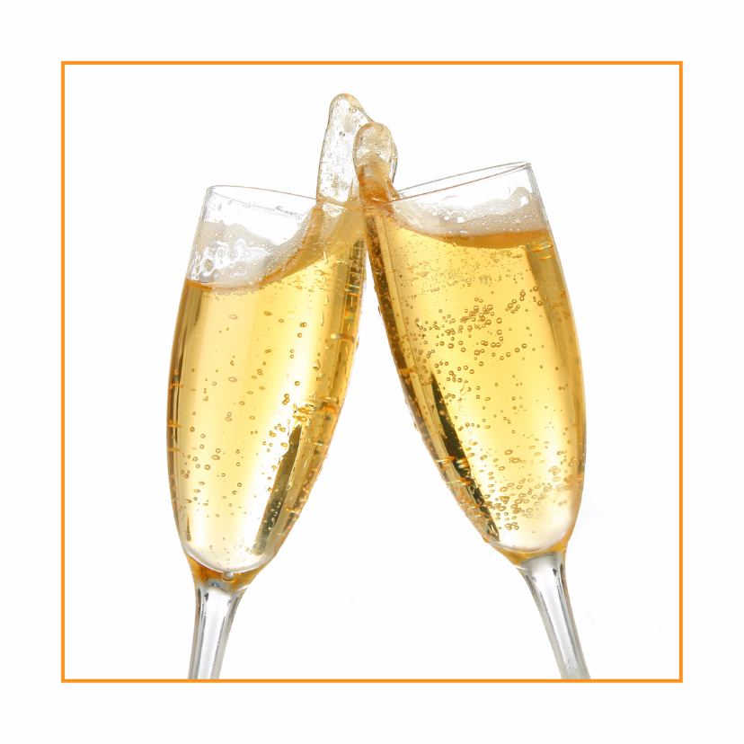 Uitnodigingen - Feestkaart champagne