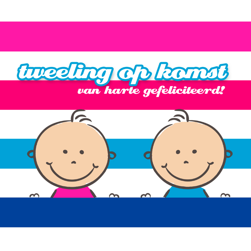 Felicitatiekaarten - Felicitatie zwangerschap tweeling