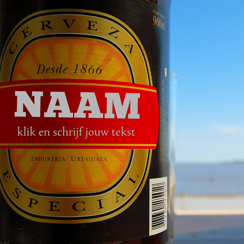 Felicitatiekaarten - Felicitatiekaart bierflesje met naam