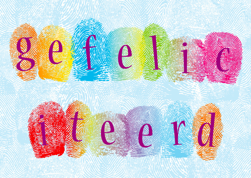 Felicitatiekaarten - Felicitatiekaart met vingerafdrukken
