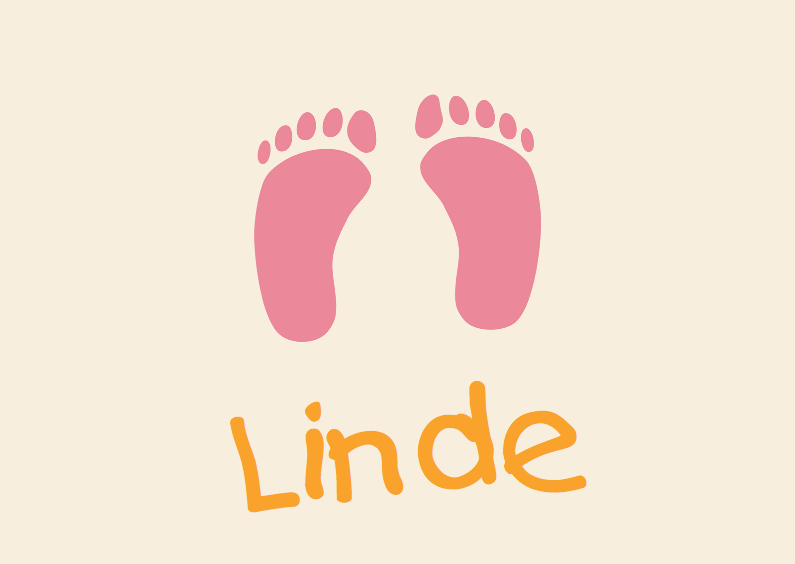 Geboortekaartjes - Geboortekaart met roze baby voetjes