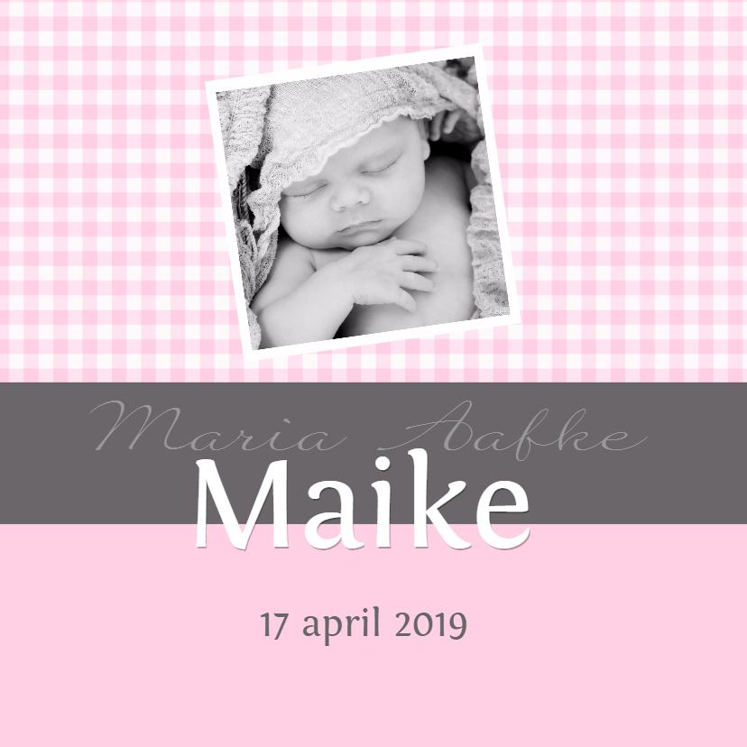 Geboortekaartjes - Geboortekaartje Maike GF