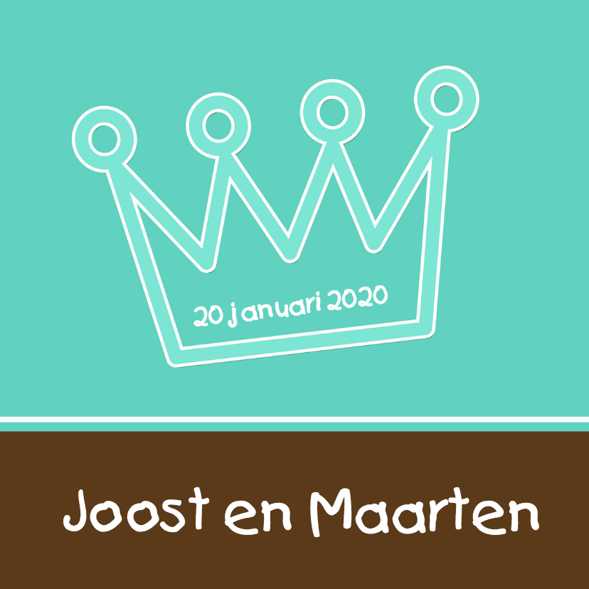 Geboortekaartjes - Geboortekaartje met een kroon