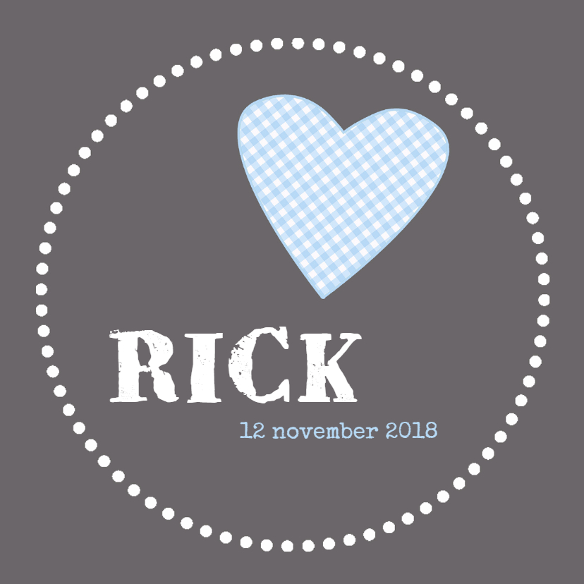 Geboortekaartjes - Geboortekaartje Rick HC