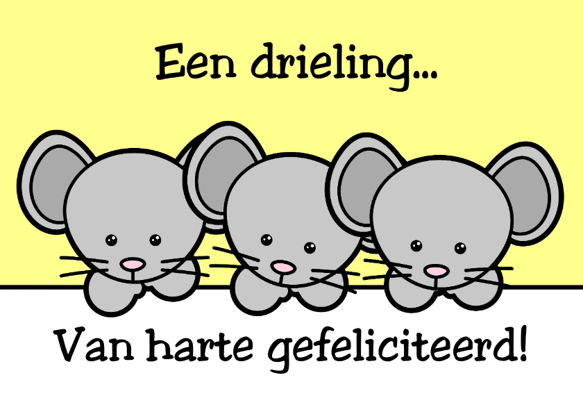 Geboortekaartjes - Gefeliciteerd met jullie drieling