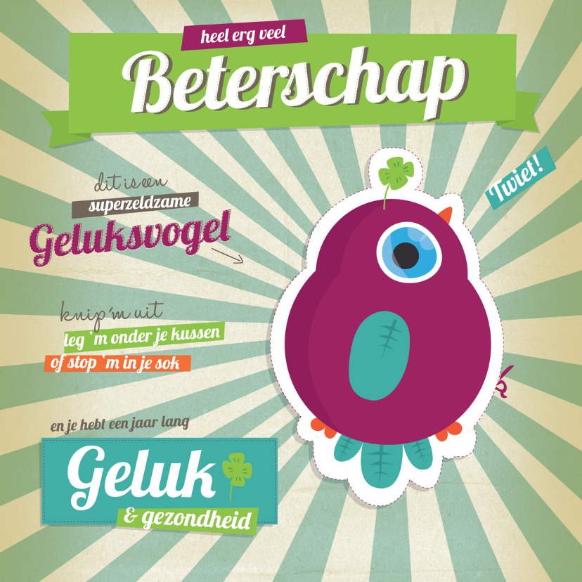 Beterschapskaarten - Geluksvogel Beterschap