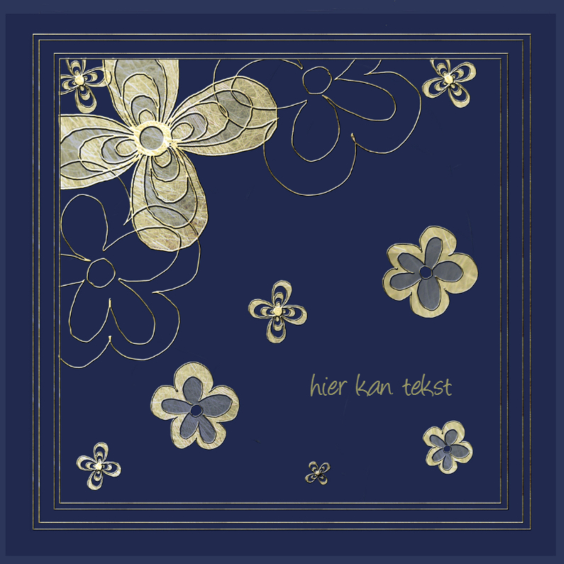 Bloemenkaarten - Gouden bloemen 1
