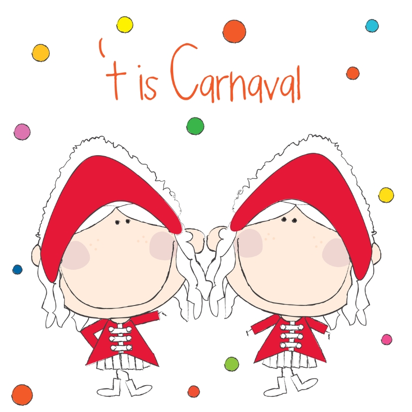 Carnavalskaarten - Het is Carnaval dansmarietjes