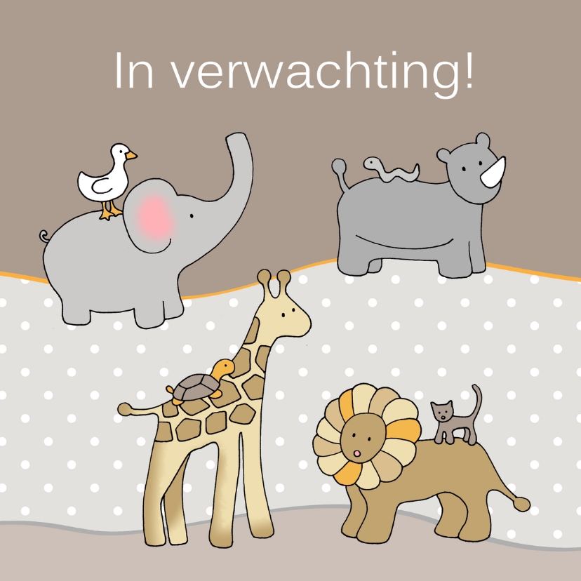 Felicitatiekaarten - in verwachting grijs