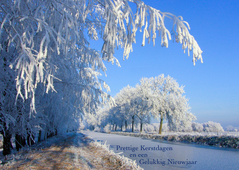Kerstkaart Landschap in de sneeuw Kerstkaarten Kaartje2go