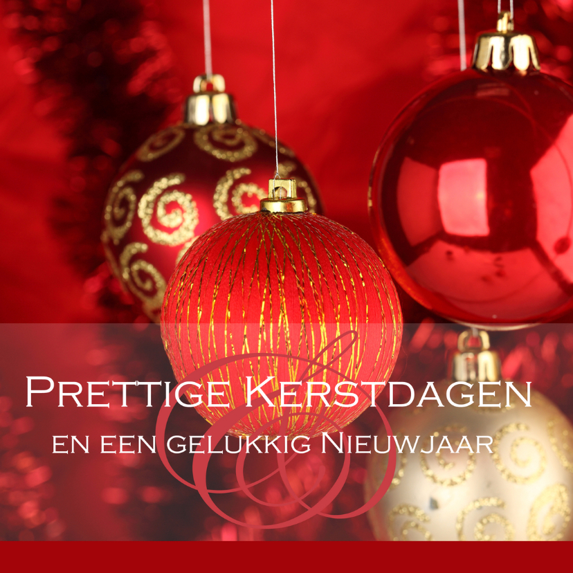Kerstkaart rode ballen Kerstkaarten Kaartje2go