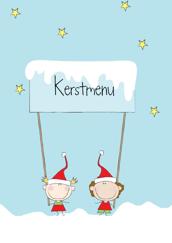 Kerstmenu kerstkinderen Kerstkaarten Kaartje2go