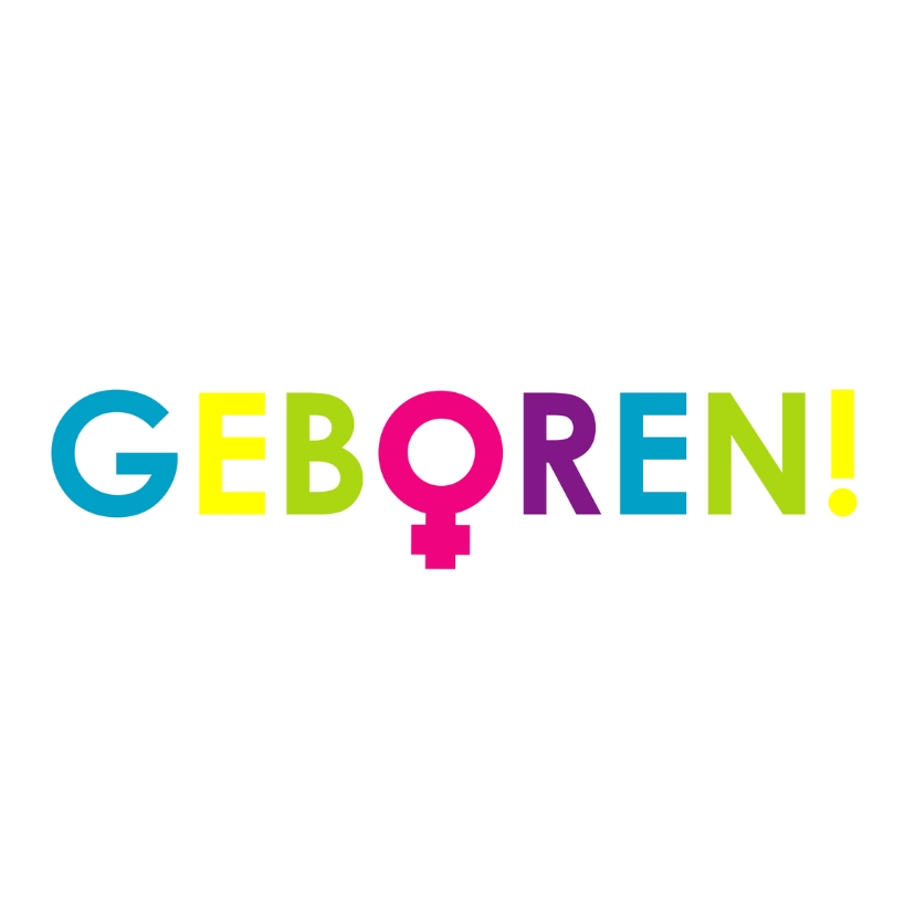 Geboortekaartjes - Kleurrijke geboortekaart meisje