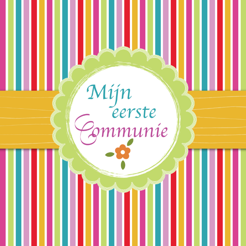 Communiekaarten - Mijn eerste Communie met bloem