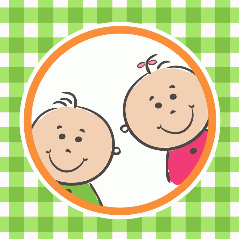 Geboortekaartjes - Pinkie puk tweeling jongen-meisje