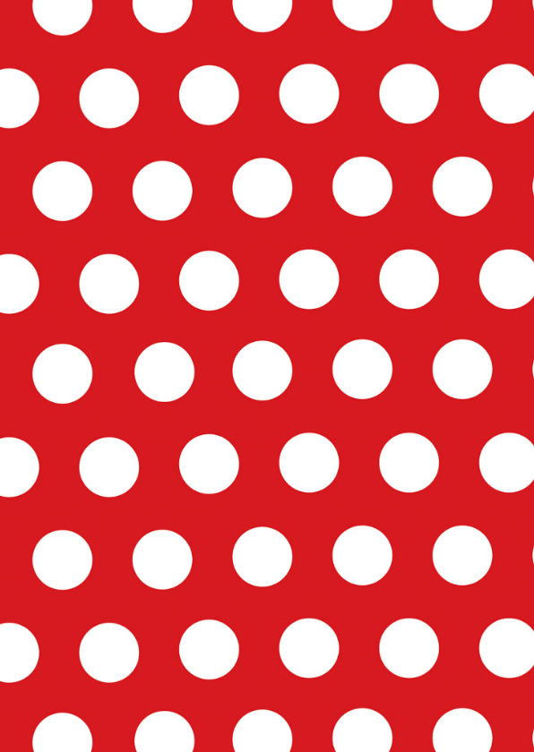 Ansichtkaarten - Rood met witte stippen verticaal ans