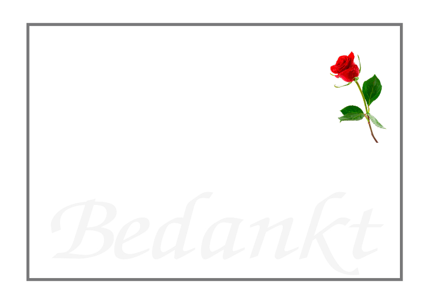 Rouwkaarten - Rouwkaart bedankkaart roos