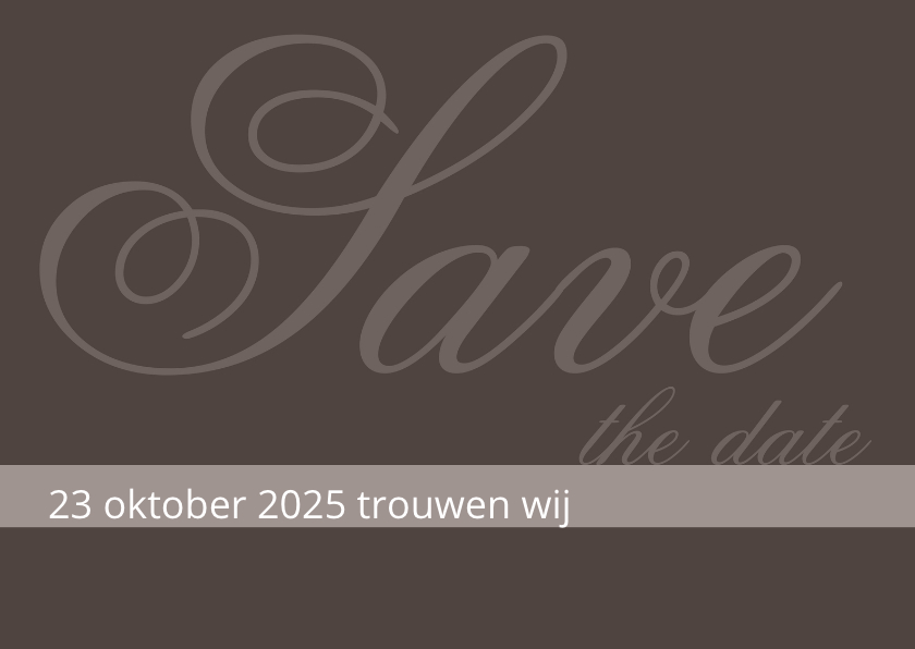 Trouwkaarten - Trouwkaart Antraciet Save the date