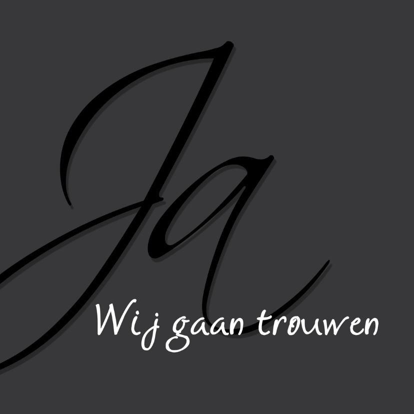 Trouwkaarten - Trouwkaart grijs