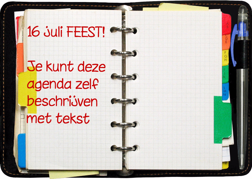 Uitnodigingen - Uitnodigingskaart Agenda