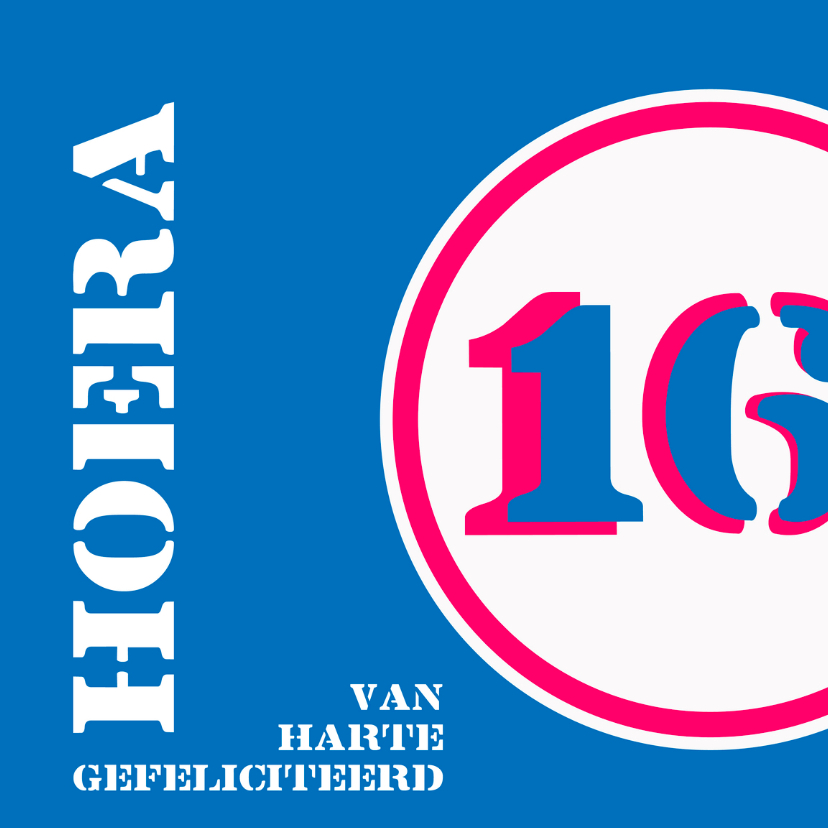 Felicitatiekaarten - Verjaardag 16 jaar felicitatiekaart