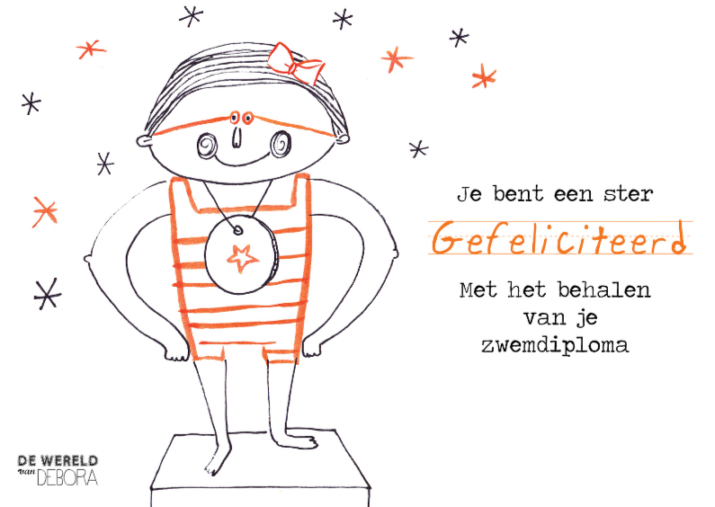 Dierenkaarten - Zwemdiploma gehaald