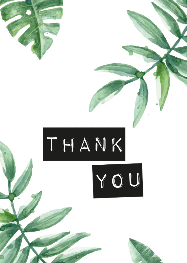 Bedankkaartjes - Ansichtkaart 'Thank you' 
