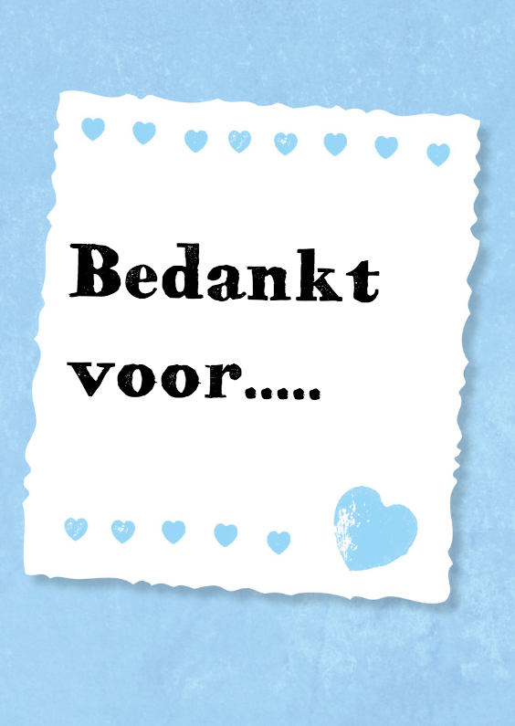 bedank kaartje op kaart blauw - Bedankkaartjes Bedankkaartjes - bedank kaartje op kaart blauw