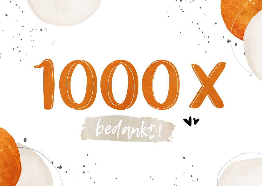 Bedankkaartjes - Bedankkaart 1000 x bedankt 