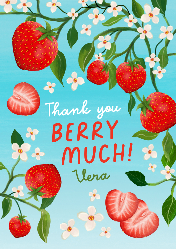 Bedankkaartjes - Bedankkaart 'Berry much'