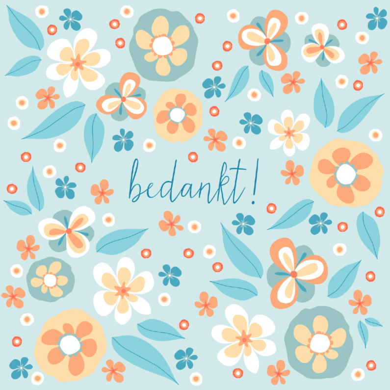 Bedankkaart bloemenveld - Bedankkaartjes Bedankkaartjes - Bedankkaart bloemenveld