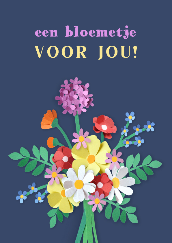 Bedankkaartjes - Bedankkaart boeketje bloemen