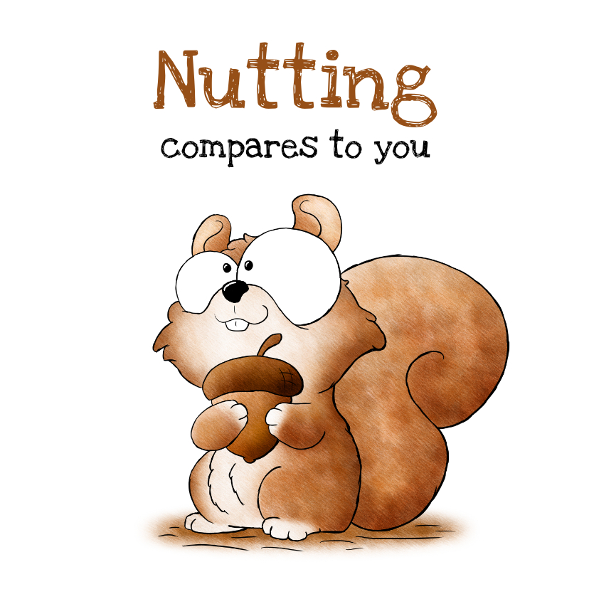 Bedankkaartjes - Bedankkaart eekhoorn - Nutting Compares to You!