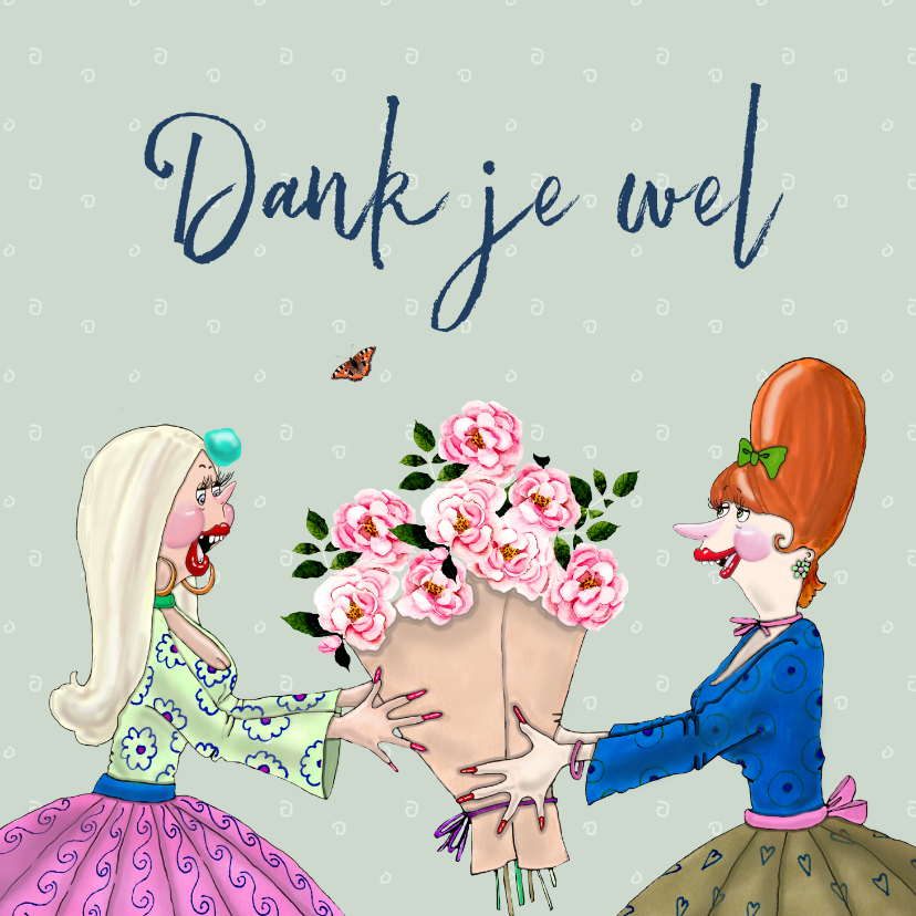 Bedankkaartjes - Bedankkaart Een bos bloemen