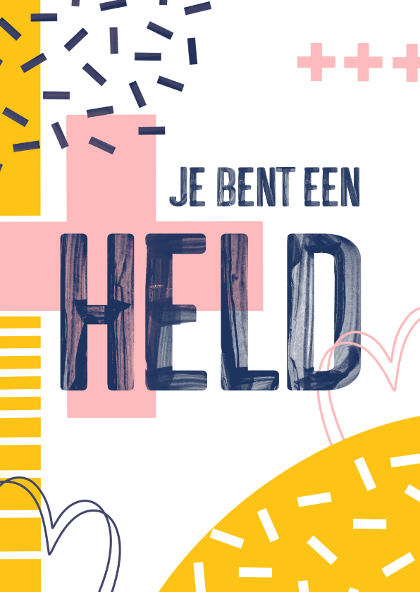 Bedankkaart held zorg patroontjes - Bedankkaartjes Bedankkaartjes - Bedankkaart held zorg patroontjes