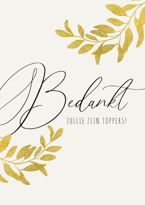 Bedankkaart hulpverleners en doktoren toppers goud bladeren - Bedankkaartjes Bedankkaartjes - Bedankkaart hulpverleners en doktoren toppers goud bladeren