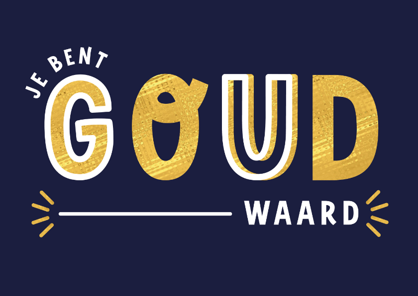 Bedankkaartjes - Bedankkaart je bent goud waard