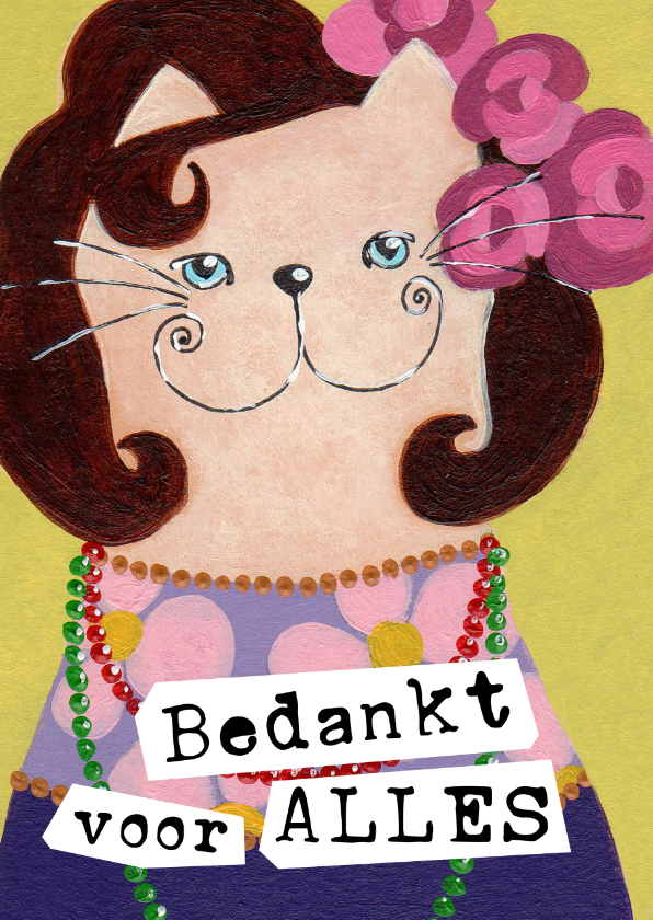 Bedankkaartjes - Bedankkaart Kat Lady